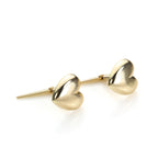 Andralok 9 Karat Gelbgold Glatte & gewölbte Herz Ohrstecker