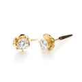 Andralok 9 Karat Gelbgold Kristall 3,5 mm Blume Ohrstecker