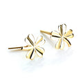 Andralok 9 Karat Gelbgold 4 Blatt Blume Ohrstecker