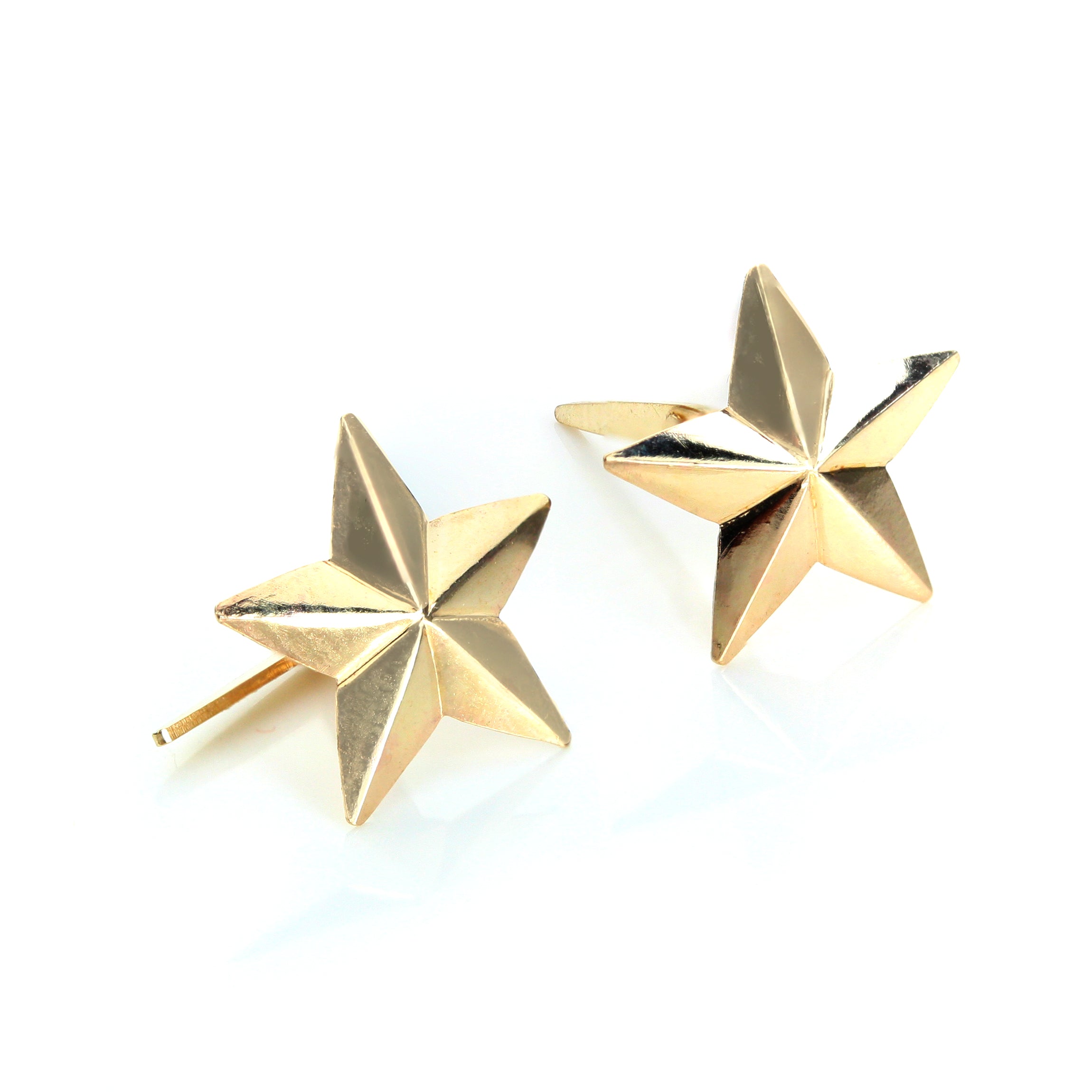 Andralok 9 Karat Gelbgold 5 Zackig Stern Ohrstecker