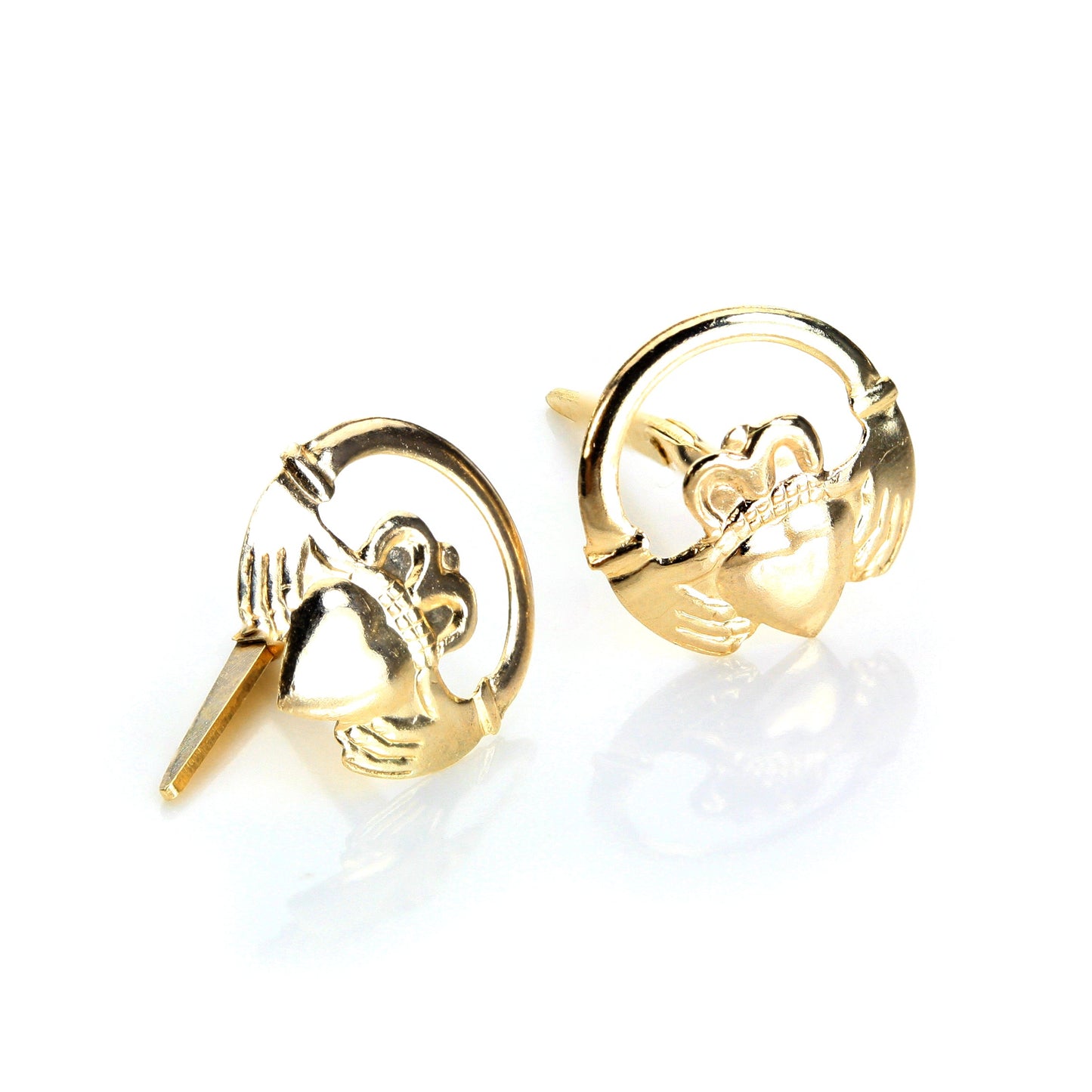 Andralok 9 Karat Gelbgold Claddagh Ohrstecker