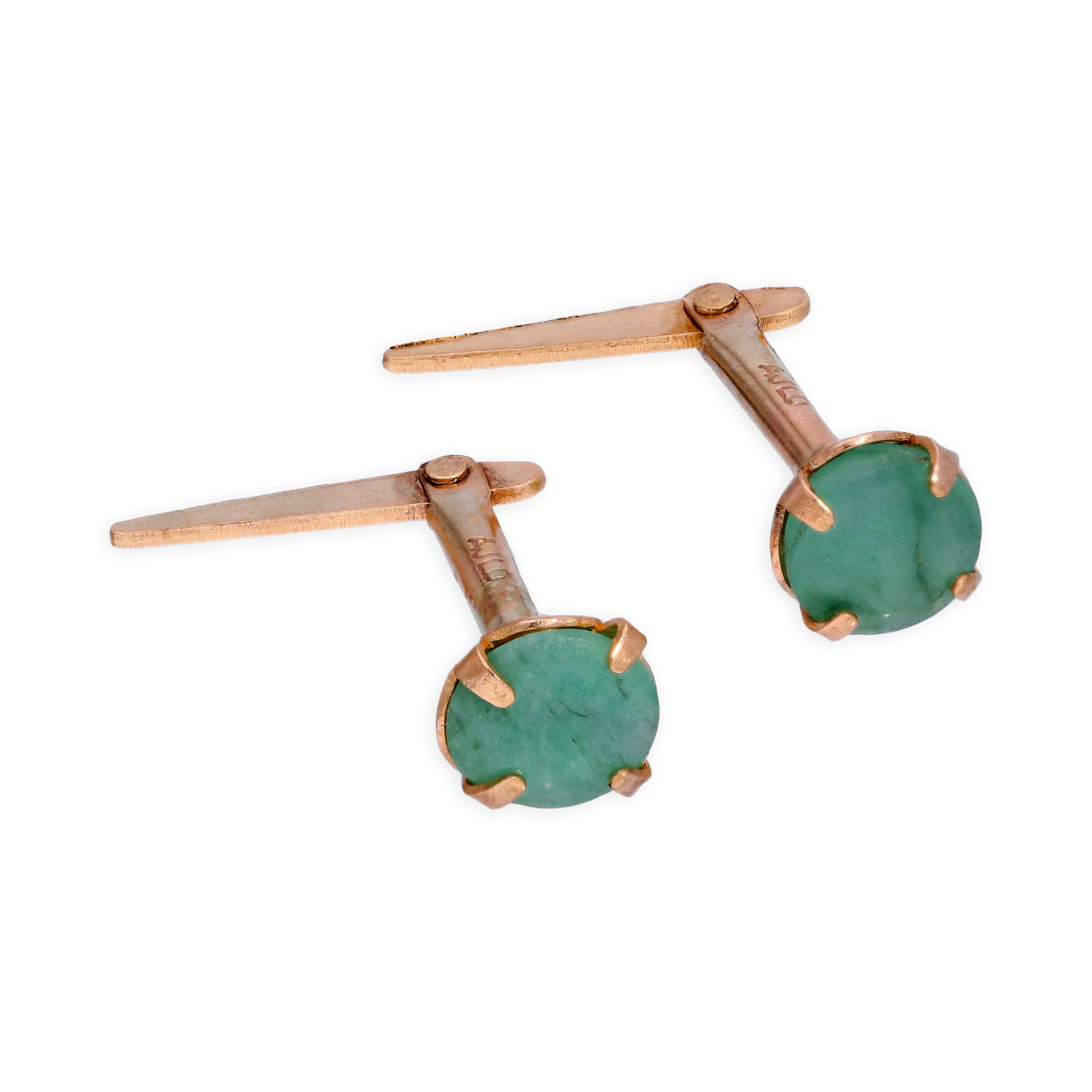 Andralok 3,5 mm runde Ohrstecker mit Edelstein aus 9 Karat Gelbgold