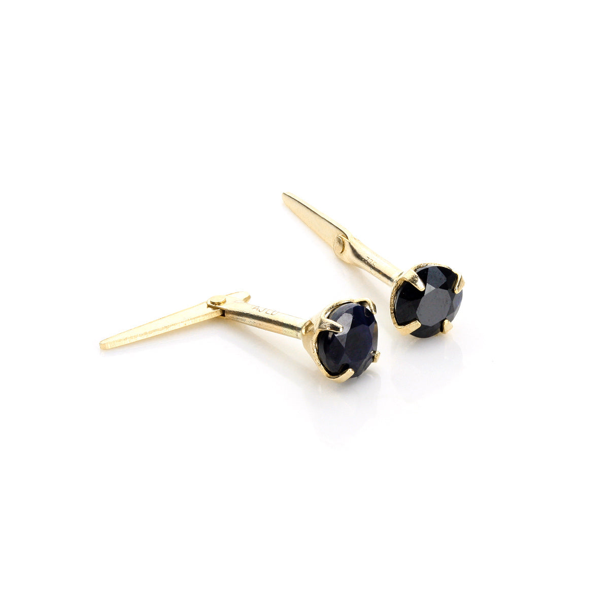 Andralok 3,5 mm runde Ohrstecker mit Edelstein aus 9 Karat Gelbgold