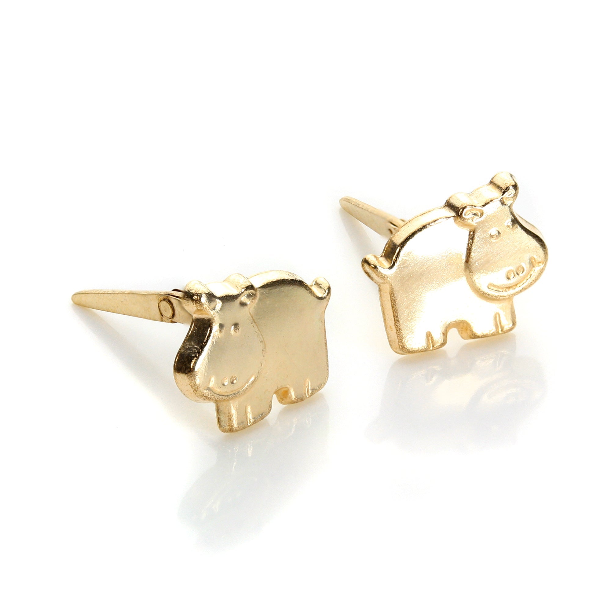Andralok 9 Karat Gelbgold Nilpferd Ohrstecker