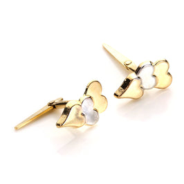 Andralok 9 Karat Gelbgold Dreifach Herz Ohrstecker