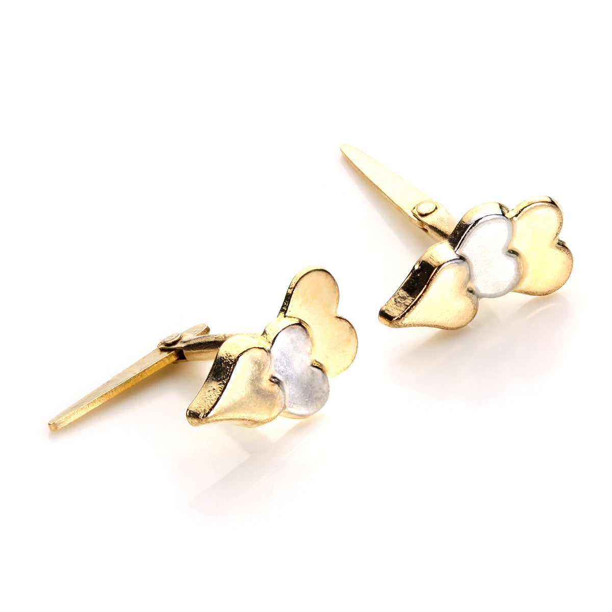 Andralok 9 Karat Gelbgold Dreifach Herz Ohrstecker