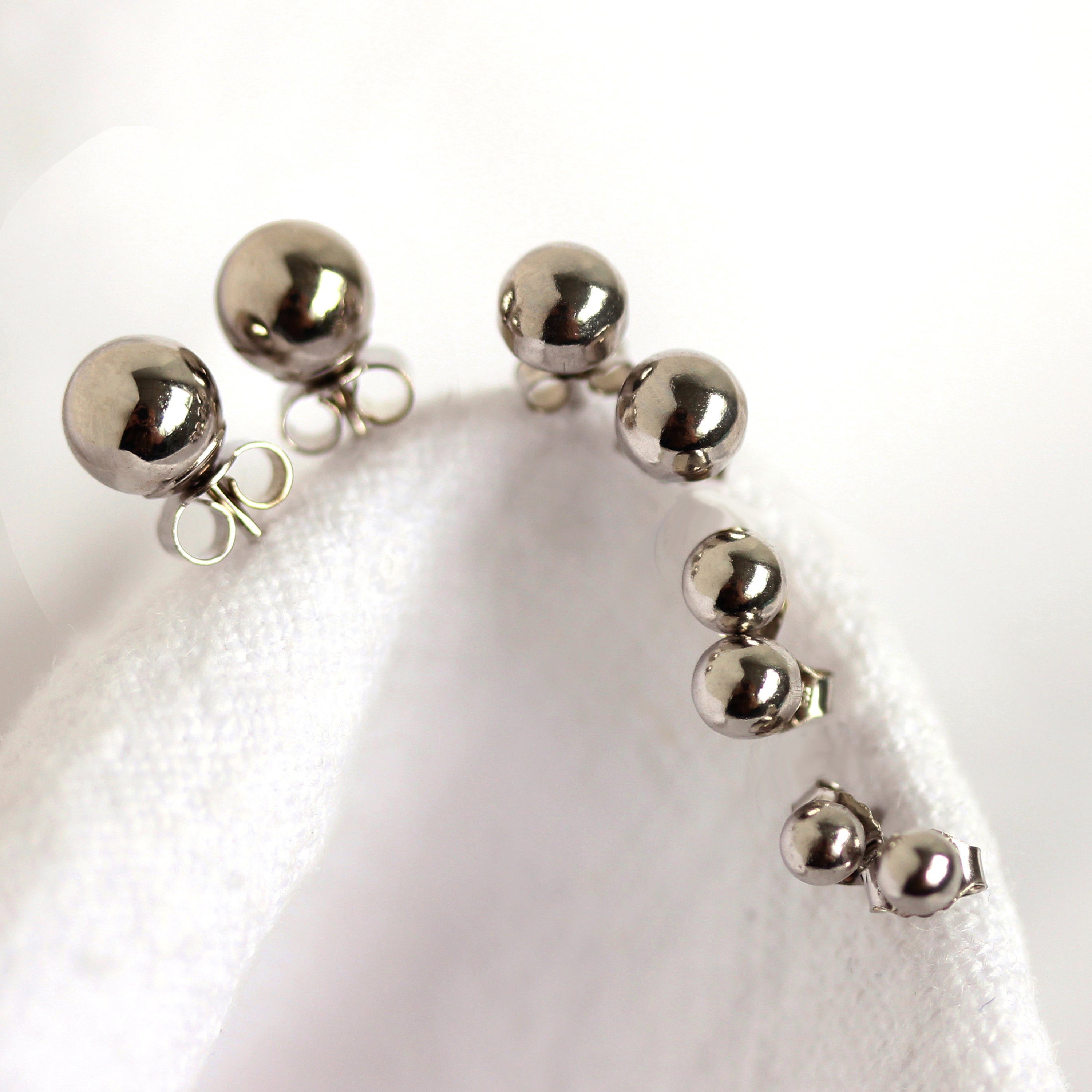 9 Karat Weißgold 3 mm - 7 mm Ohrstecker