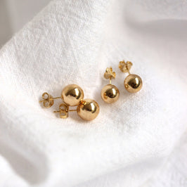 Ohrstecker aus 9 Karat Gold, 7 mm - 8 mm