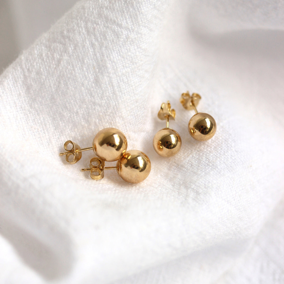 Ohrstecker aus 9 Karat Gold, 7 mm - 8 mm