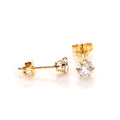 9 Karat Gelbgold Klarer Kristall 4 mm - 8 mm Runde Ohrstecker