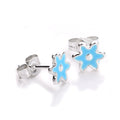 Sterlingsilber Emaille Blumen Ohrstecker