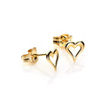 9 Karat Gelbgold Klein Durchbohrt Herz Ohrstecker
