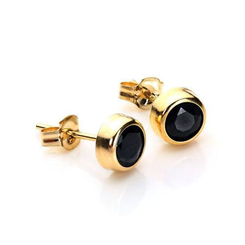 5 mm runde CZ-Ohrstecker aus 9 Karat Gelbgold