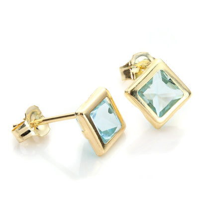 5 mm große Edelstein-Ohrstecker aus 9 Karat Gelbgold