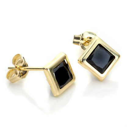 5 mm große Edelstein-Ohrstecker aus 9 Karat Gelbgold