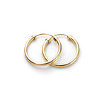 Einfache Ohrringe aus 9 Karat Gelbgold mit Kappe 18 mm - 32 mm