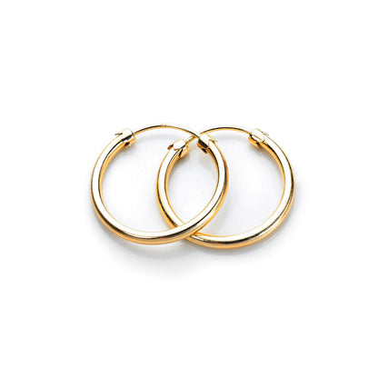 Einfache Ohrringe aus 9ct Gelbgold mit Kappe 18mm - 32mm