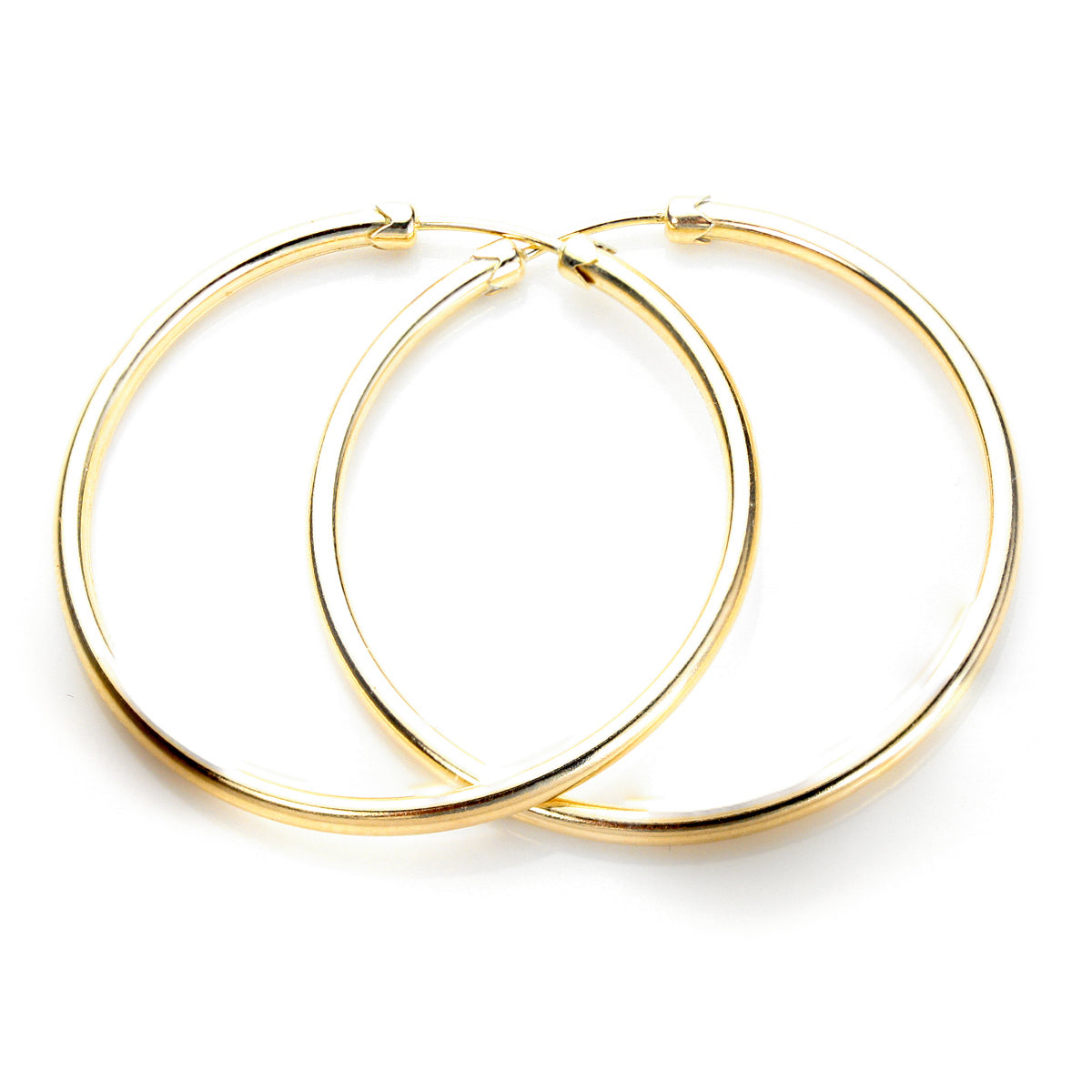Einfache Ohrringe aus 9 Karat Gelbgold mit Kappe 18 mm - 32 mm