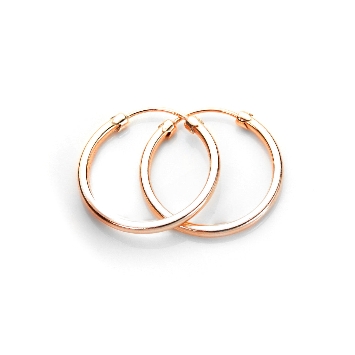 Ohrringe aus 9 Karat. Roségold mit geschlossener Kappe 20 mm - 26 mm