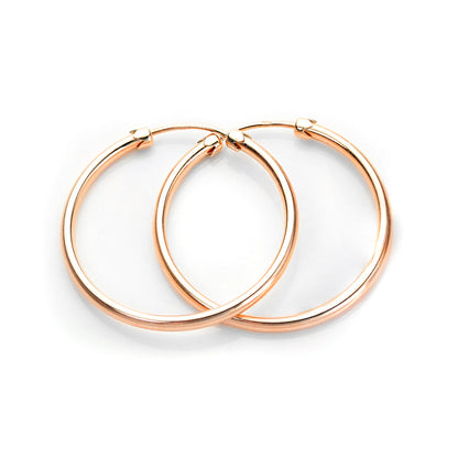 Ohrringe aus 9 Kt. Roségold mit geschlossener Kappe 20 mm - 26 mm