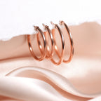 Ohrringe aus 9 Karat. Roségold mit geschlossener Kappe 20 mm - 26 mm