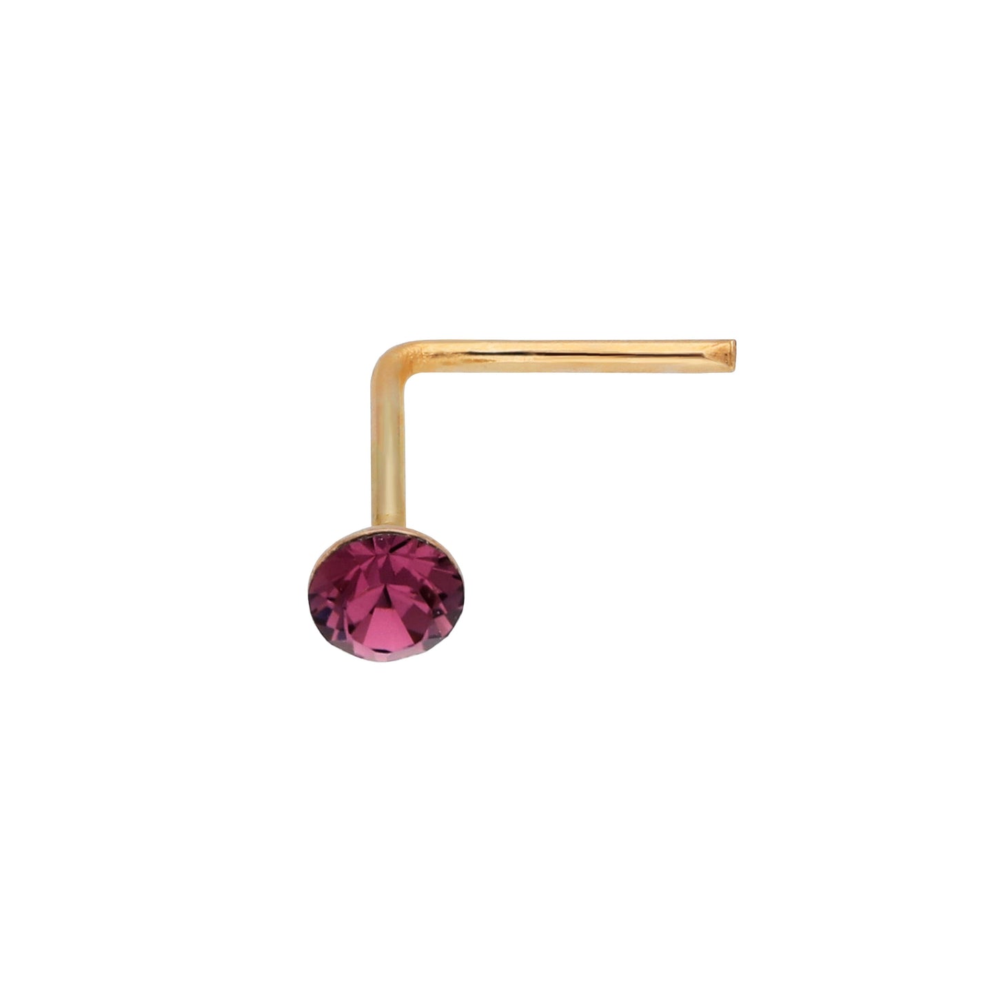 9ct Gelbgold Kristall 2mm Nasenstecker