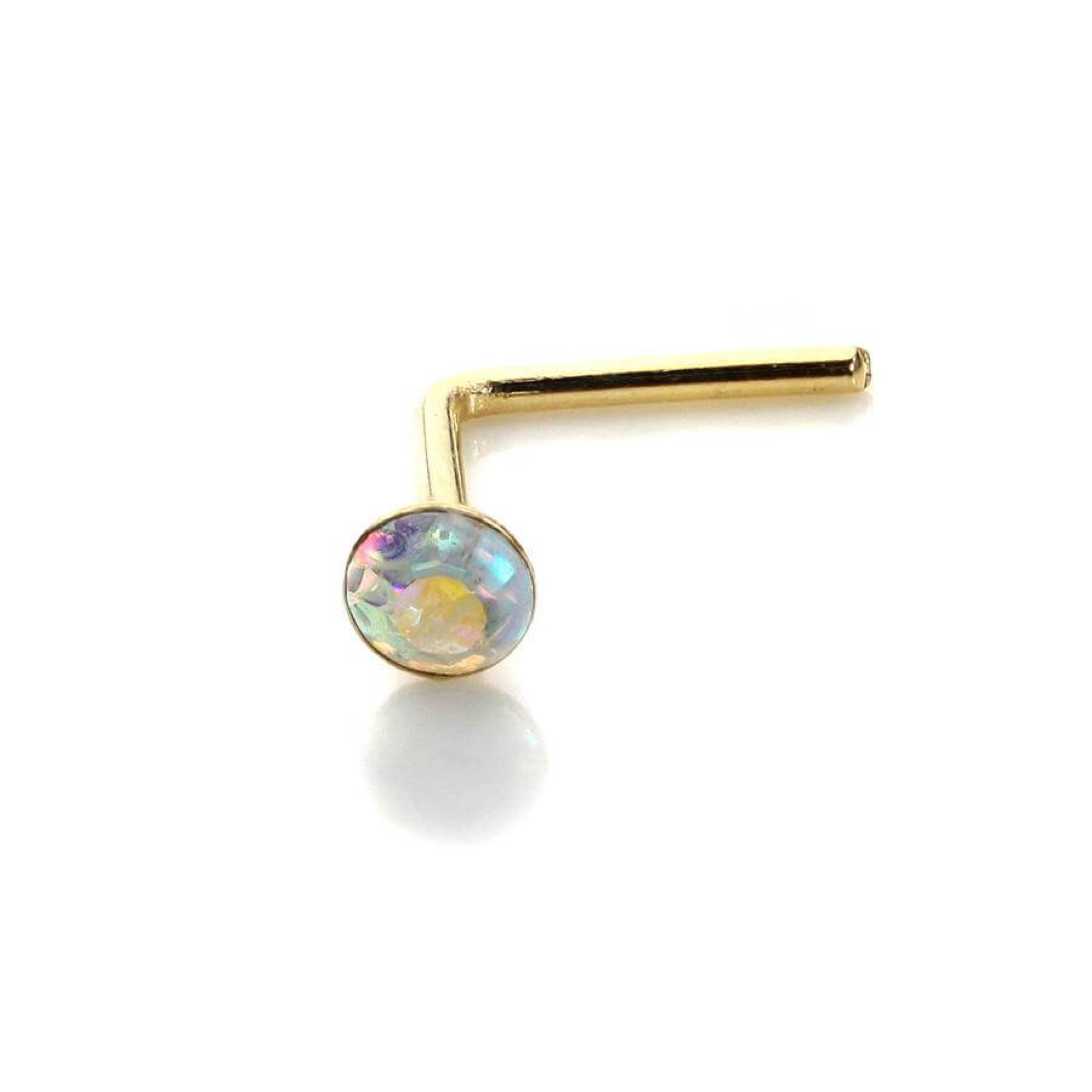 9 Karat Gelbgold Kristall 2 mm Nasenstecker