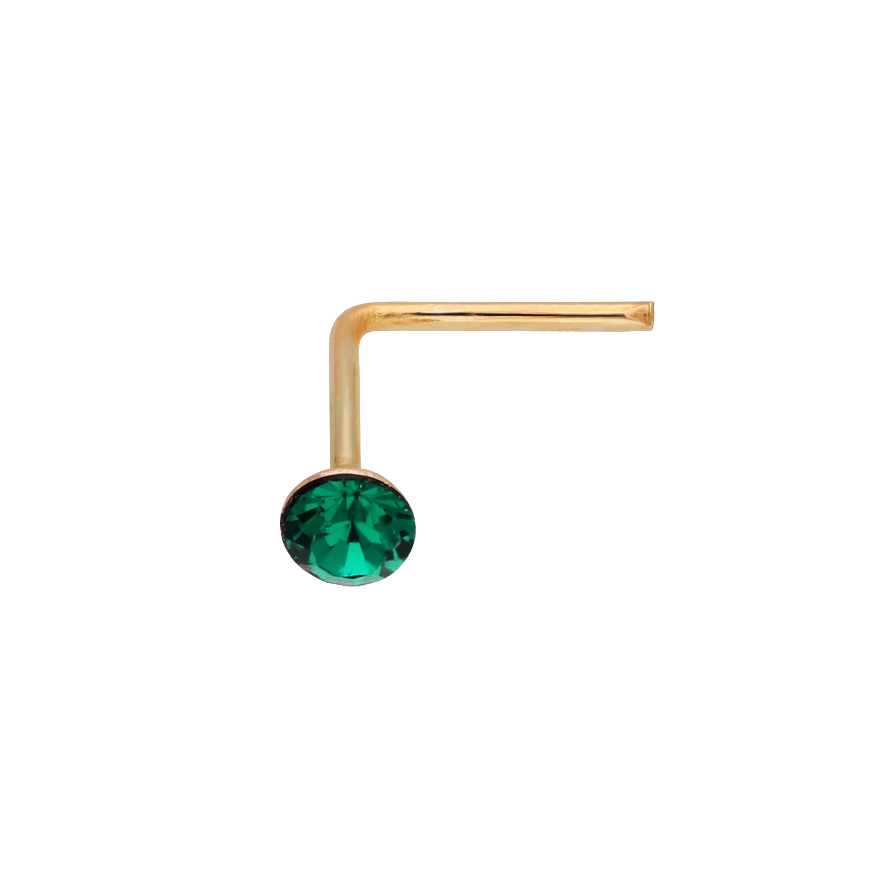 9 Karat Gelbgold Kristall 2 mm Nasenstecker