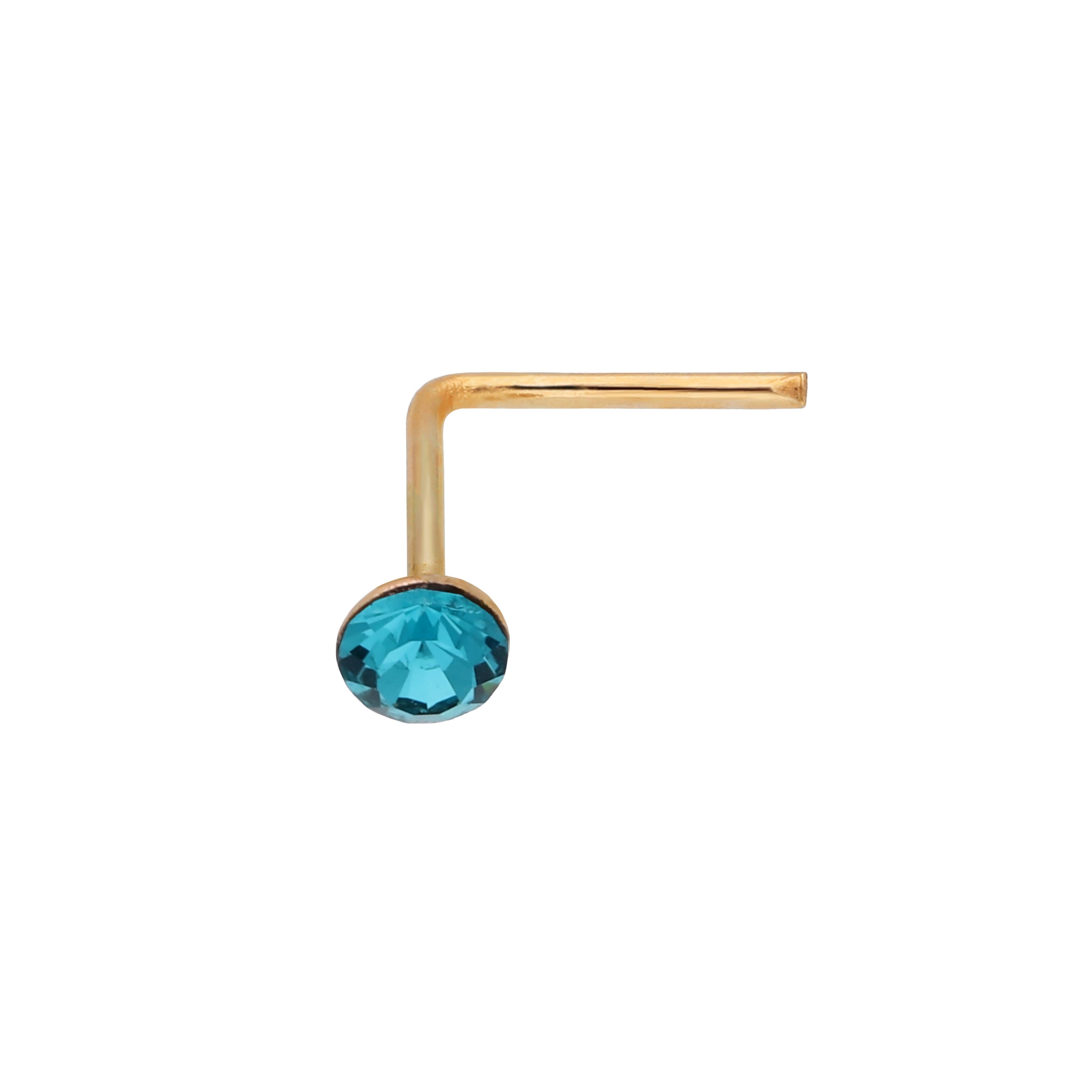 9 Karat Gelbgold Kristall 2 mm Nasenstecker