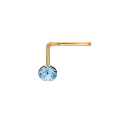 9ct Gelbgold Kristall 2mm Nasenstecker