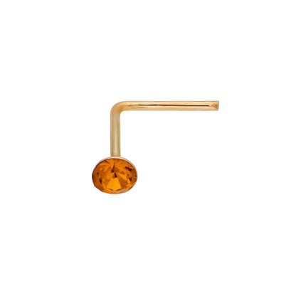 9ct Gelbgold Kristall 2mm Nasenstecker