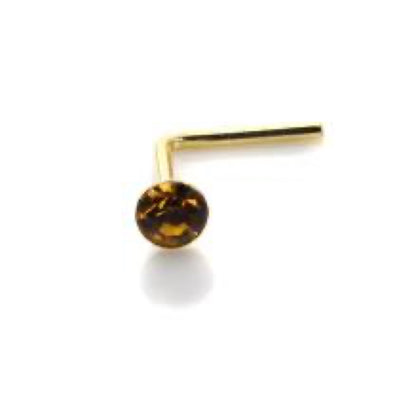 9ct Gelbgold Kristall 2mm Nasenstecker