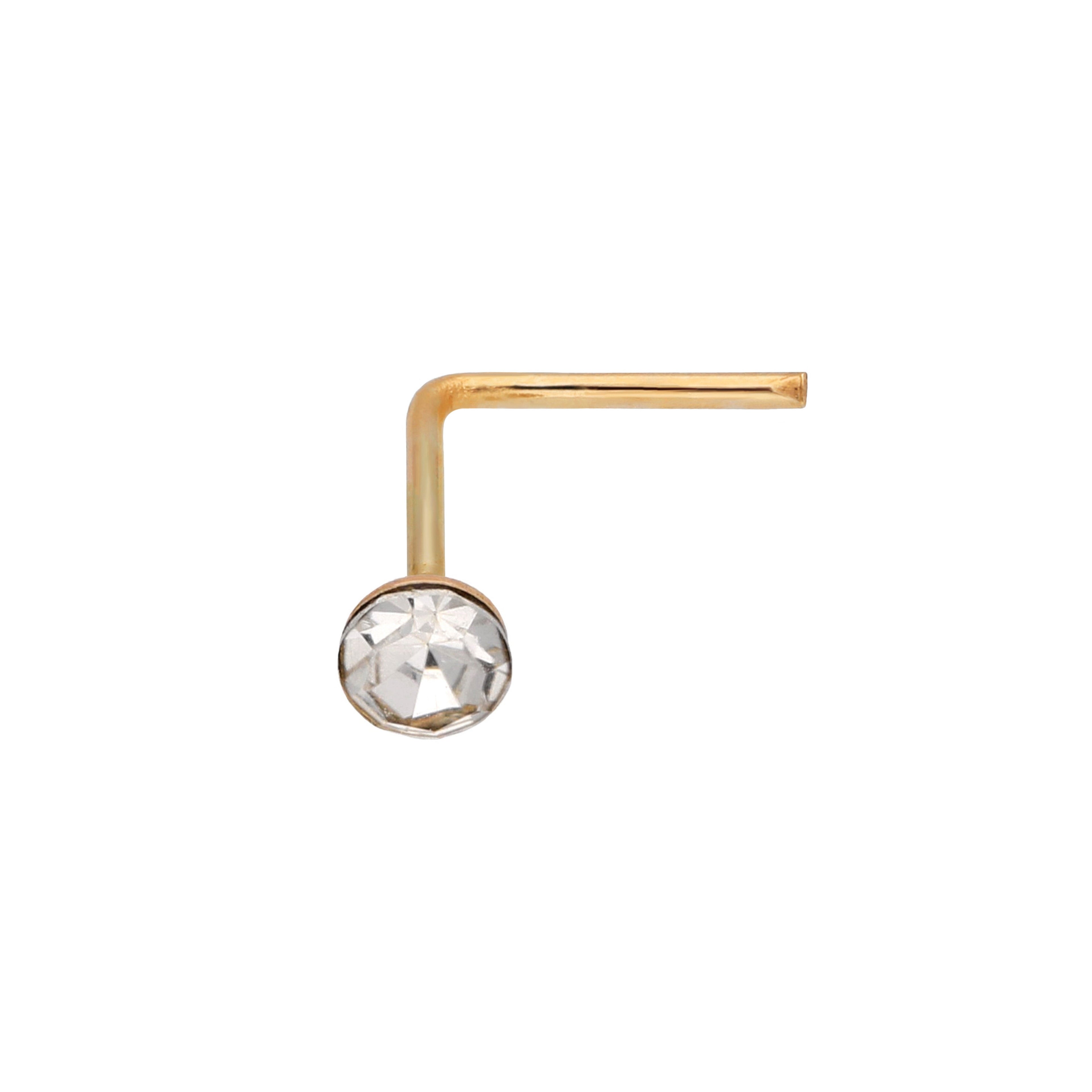 9 Karat Gelbgold Kristall 2 mm Nasenstecker
