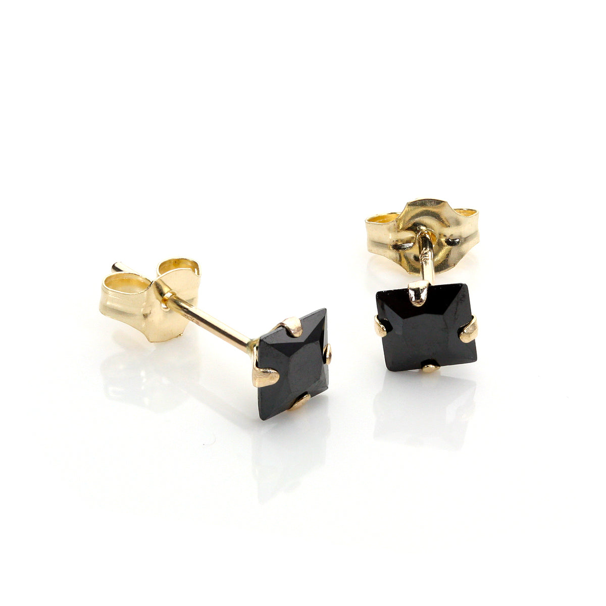 9ct Gelbgold Weiß CZ Martini Ohrstecker mit Klauenpassung