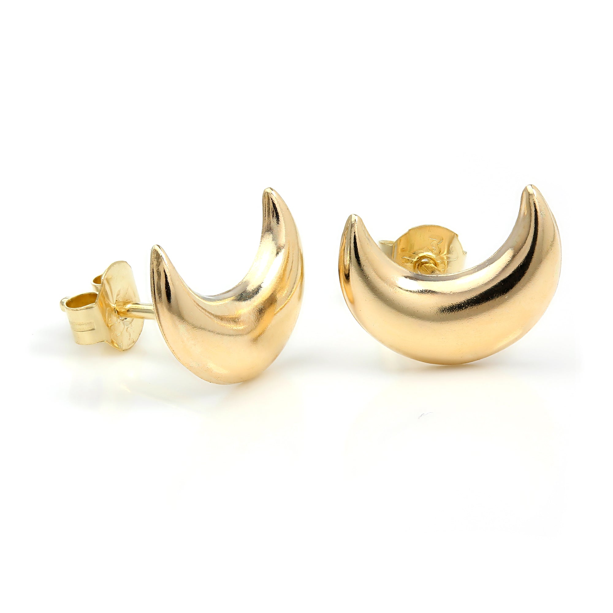 9 Karat Gelbgold Halbmond - Ohrstecker