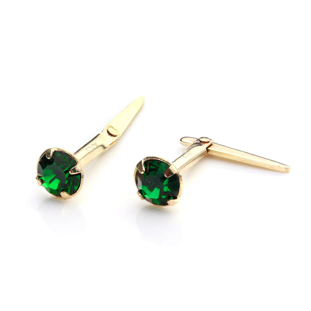 Andralok Ohrstecker aus 9 Karat Gold mit Kristall, 3 mm