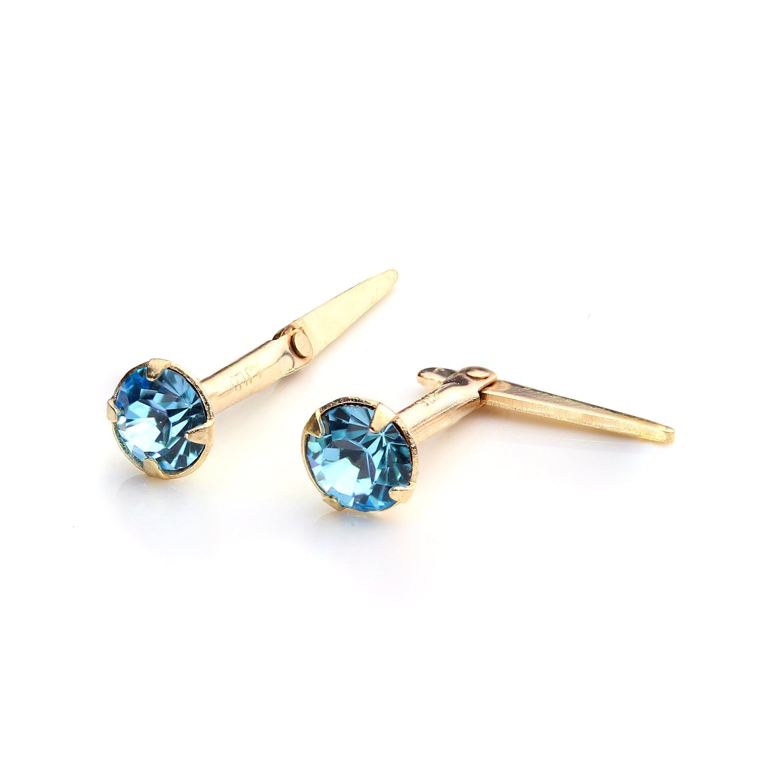 9 Karat Gold Andralok Ohrstecker mit 3 mm Kristall