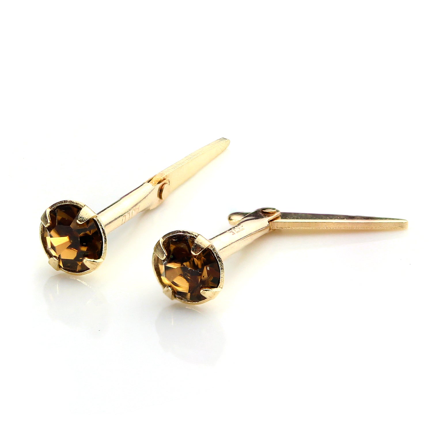9 Karat Gold Andralok Ohrstecker mit 3 mm Kristall