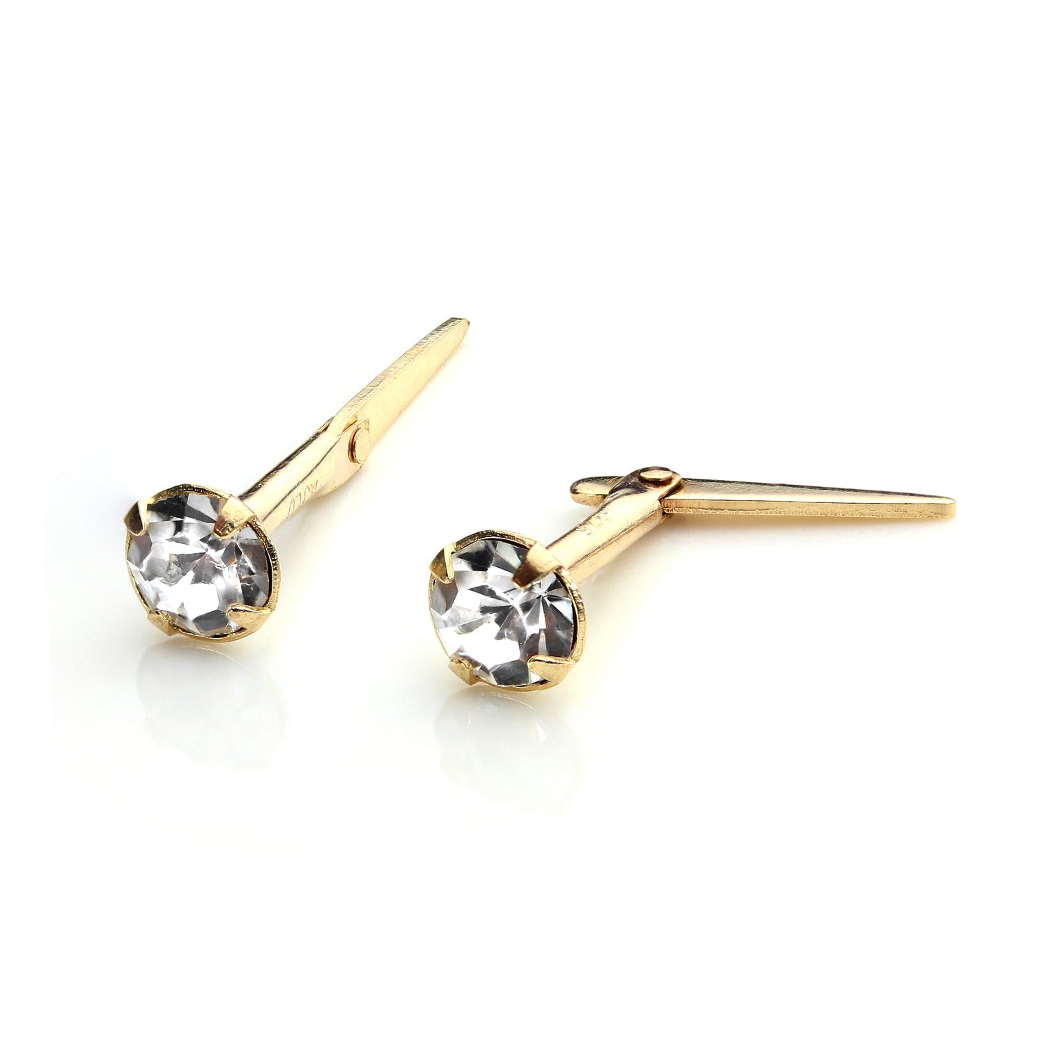 9 Karat Gold Andralok Ohrstecker mit 3 mm Kristall