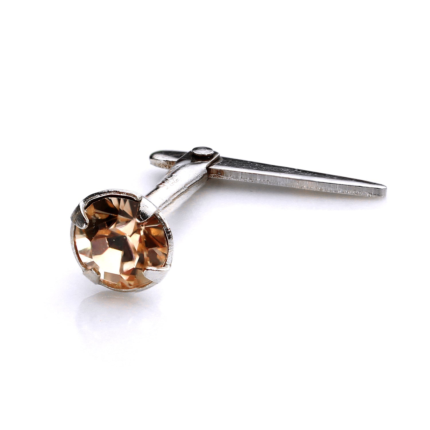Sterlingsilber Andralok Nasenstecker mit 3 mm Kristall