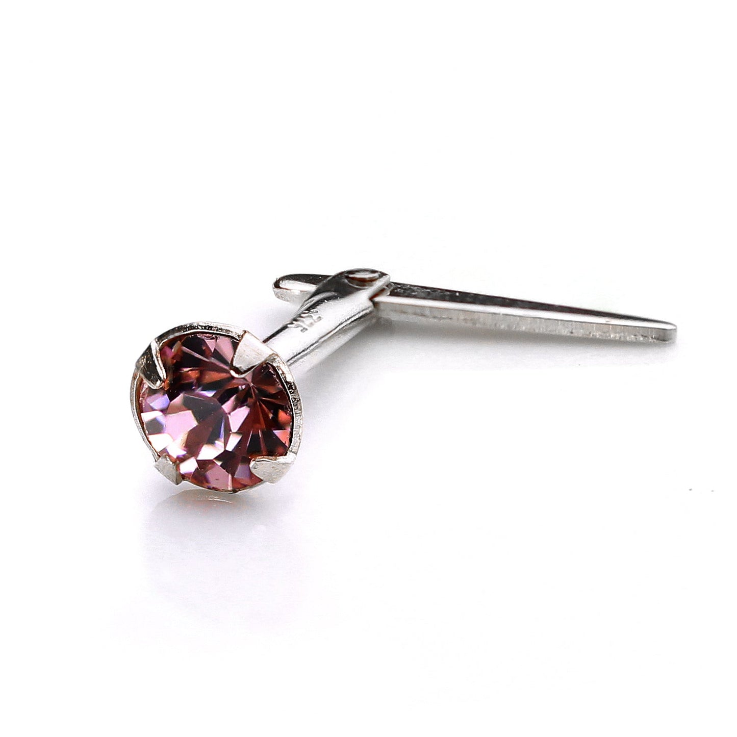 Sterling Silber Andralok Nasenstecker mit 3mm Kristall