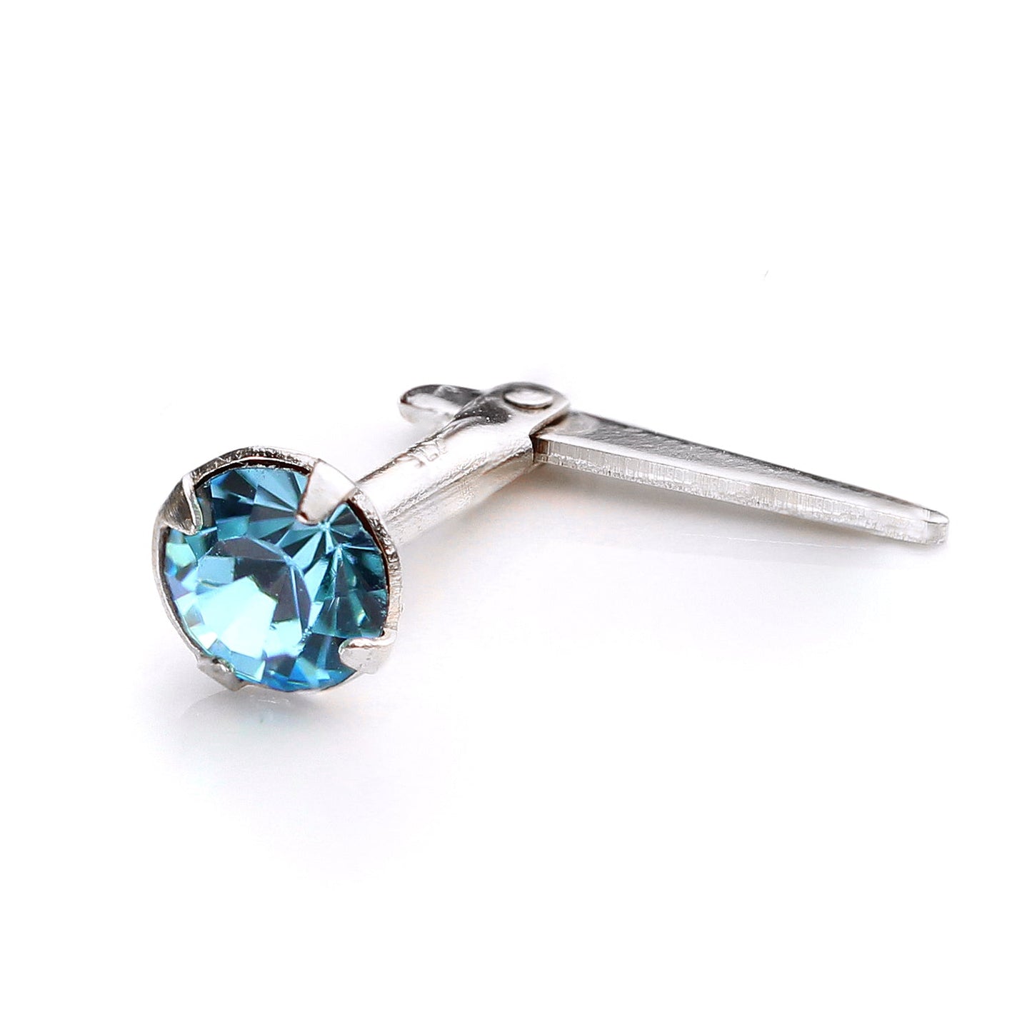 Sterling Silber Andralok Nasenstecker mit 3mm Kristall