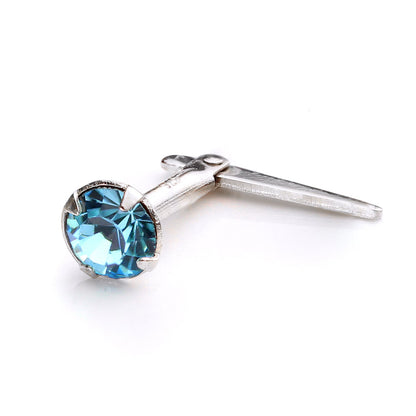 Sterling Silber Andralok Nasenstecker mit 3mm Kristall