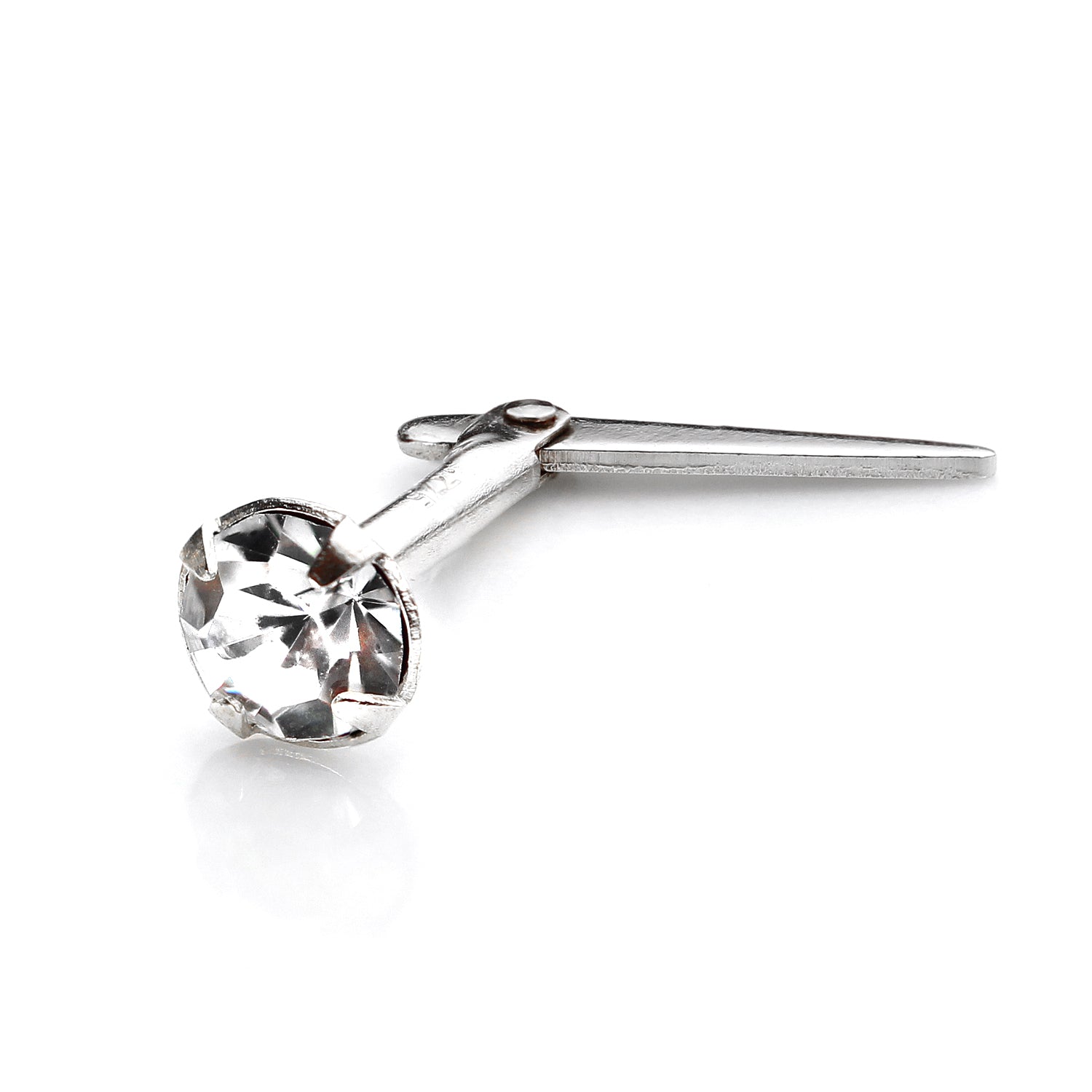 Sterlingsilber Andralok Nasenstecker mit 3 mm Kristall