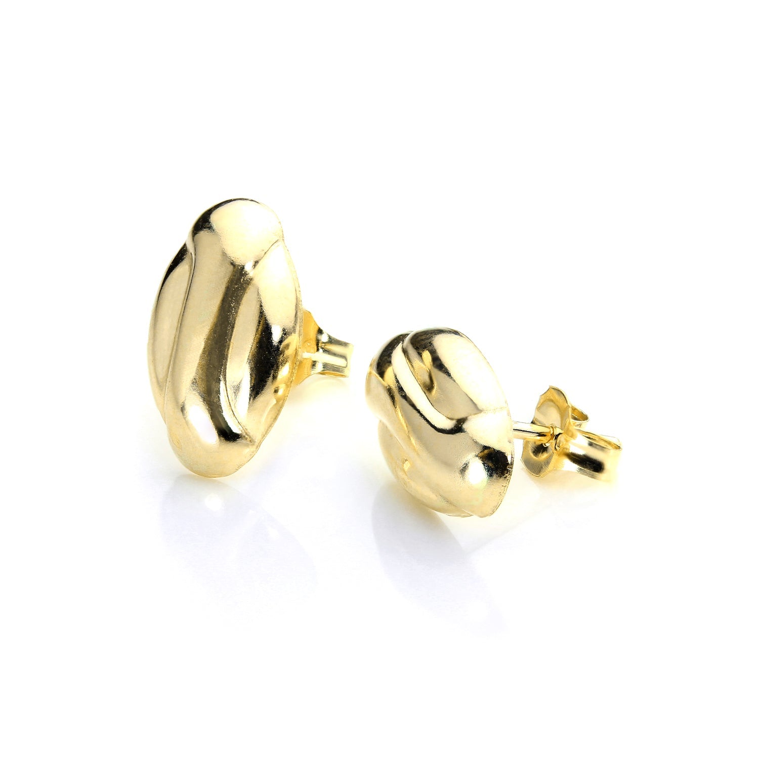  9 Karat Gold Kaffeebohne Ohrstecker 