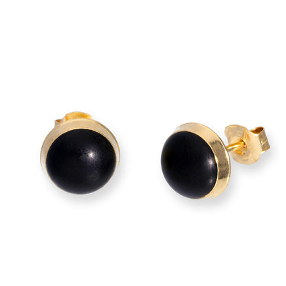 9ct Gold & Glitter Emaille Runde Ohrstecker in 6 Farben