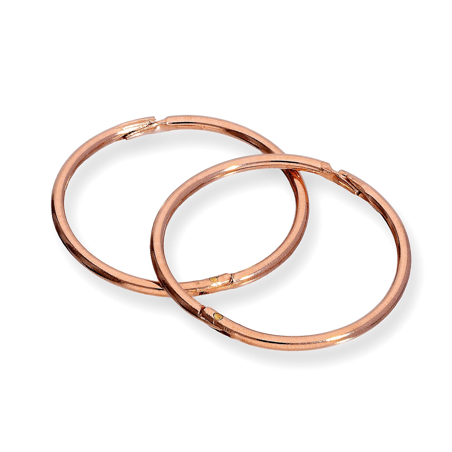 9 Karat Roségold 14mm Scharnier Schläfer Creolen Ohrringe