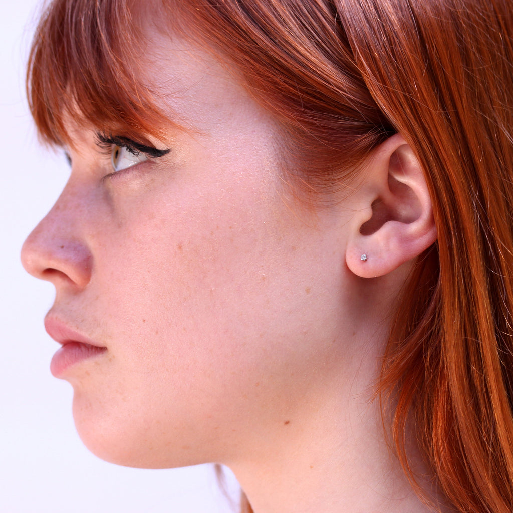 9 Karat Weißgold & Echt Diamant Ohrstecker