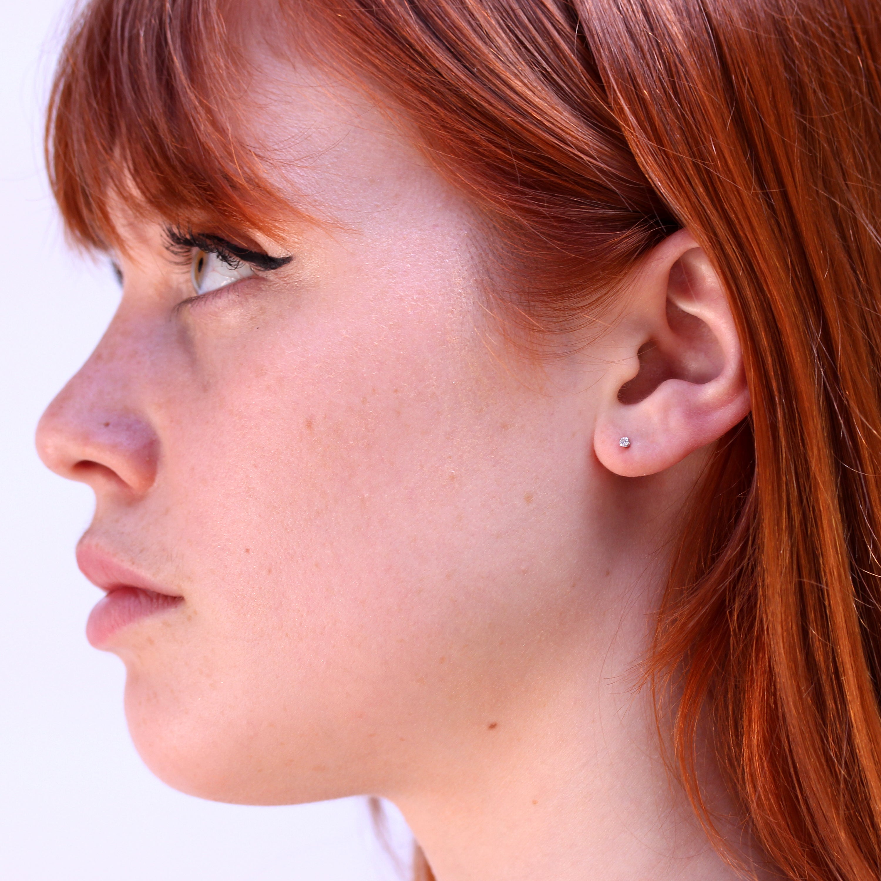 9 Karat Weißgold & Echt Diamant Ohrstecker