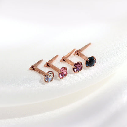 9ct Rose Gold Andralok 18Ga Nasenstecker mit 3mm CZ Kristall - 5 Farben